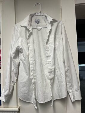 George Men's White Long-Sleeve Dress Shirt